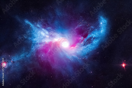 Universe galaxy black hole science fiction background. Space abstract backdrop. Generative AI
