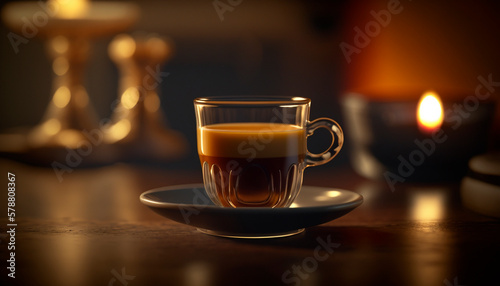The Aroma of Italian Espresso in a Cup