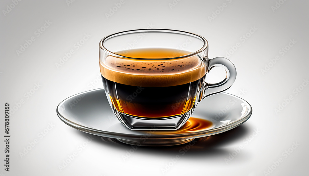 Isolated White Background Espresso Cup, Italian Specialty Drink Isolated White Background Espresso Cup, Italian Specialty Drink