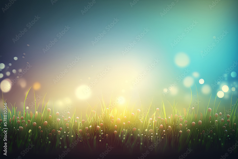 Summer floral bright background for text. Illustration AI Generative
