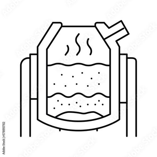 basic oxygen furnace steel production line icon vector illustration