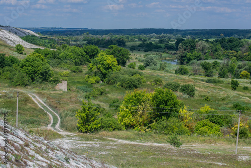 Dvurechensky national reserve in Ukraine. Beautiful landscapes of Ukraine. Beautiful photo of nature in the village photo