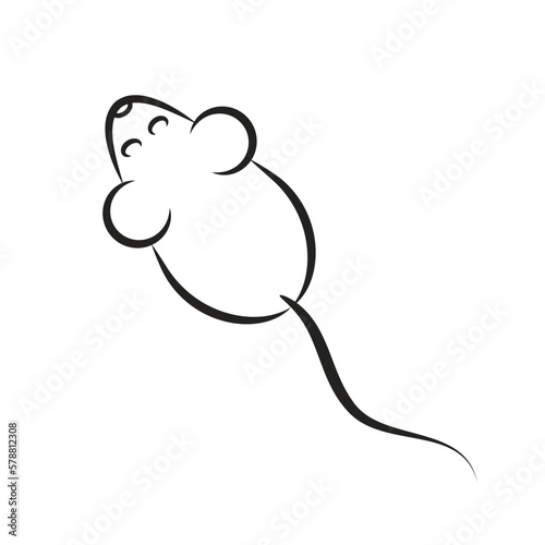silhouette of mouse icon isolated on white