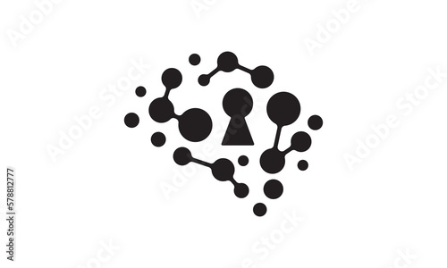 neuron connection logo design, Human brain icon innovation intelligence vector illustration.