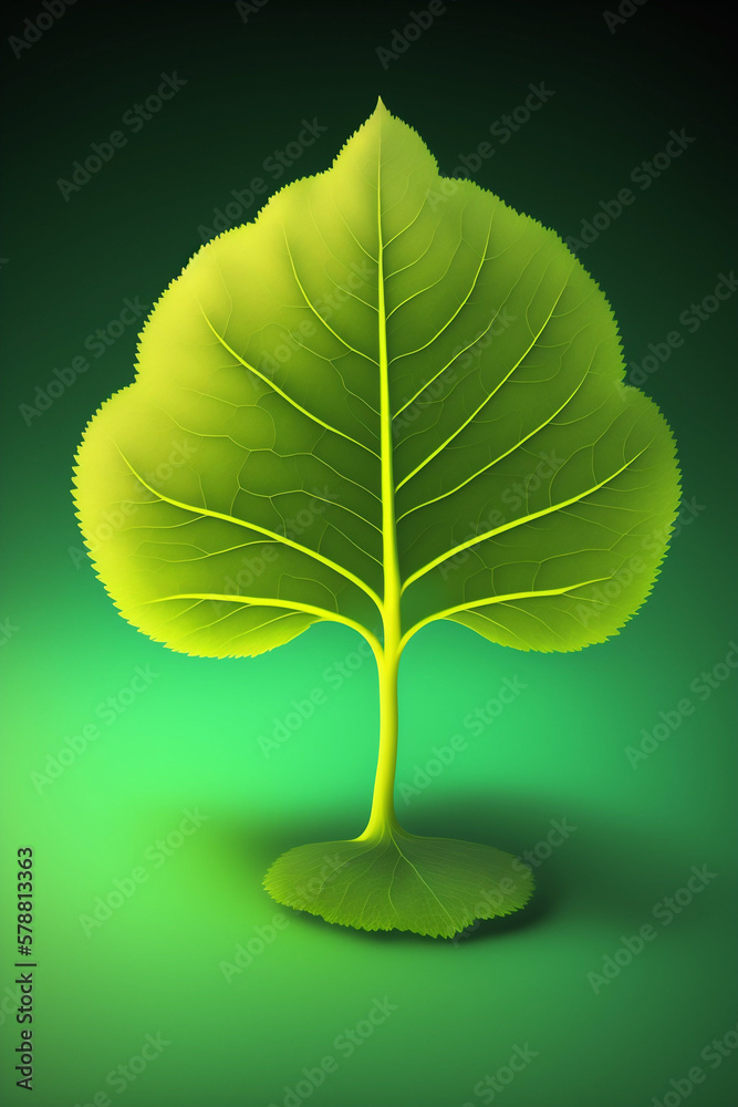 Fototapeta premium Isolated Tree Branch with Green Leaves - ai Generated for Object and Design Retouching