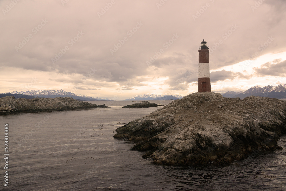 Les Eclaireurs Lighthouse, Beagle Channel, near Ushuaia, Tierra del Fuego, Argentina