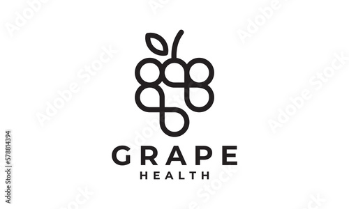 grape health abstract logo design template