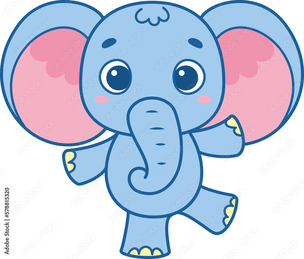 Fototapeta premium Cute Elephant Cartoon Illustration
