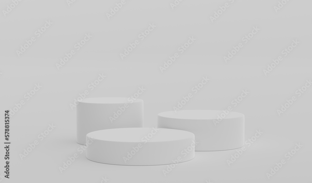 White Geometric Round Podium Platform Studio Scene Stand Gray Grey Background Show Cosmetic Bottle Beauty Products Three Stage Showcase On Pedestal Display Workshop Mockup Realistic 3D Illustration White Geometric Round Podium Platform Studio Scene Stand Gray Grey Background Show Cosmetic Bottle Beauty Products Three Stage Showcase On Pedestal Display Workshop Mockup Realistic 3D Illustration