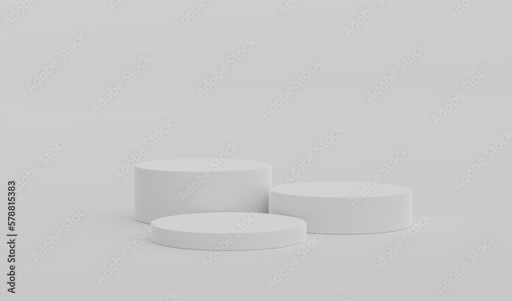 White Geometric Round Podium Platform Studio Scene Stand Gray Grey Background Show Cosmetic Bottle Beauty Products Three Stage Showcase On Pedestal Display Workshop Mockup Realistic 3D Illustration White Geometric Round Podium Platform Studio Scene Stand Gray Grey Background Show Cosmetic Bottle Beauty Products Three Stage Showcase On Pedestal Display Workshop Mockup Realistic 3D Illustration