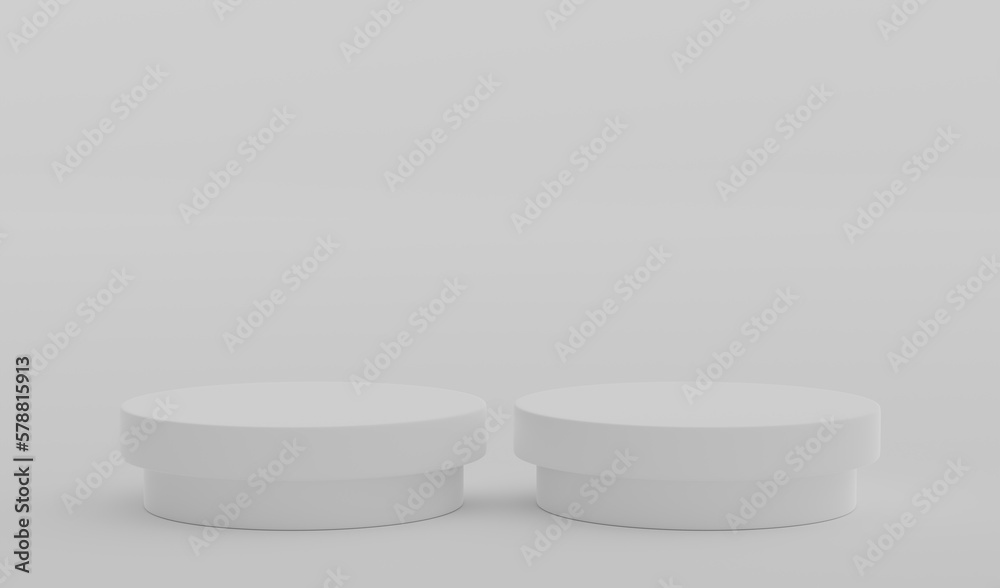 White Geometric Round Podium Platform Studio Scene Stand Gray Grey Background Show Cosmetic Bottle Beauty Products Two Stage Showcase On Pedestal Display Workshop Mockup Realistic 3D Illustration White Geometric Round Podium Platform Studio Scene Stand Gray Grey Background Show Cosmetic Bottle Beauty Products Two Stage Showcase On Pedestal Display Workshop Mockup Realistic 3D Illustration