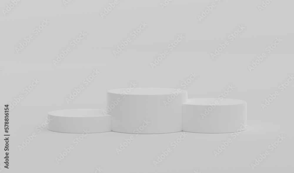 White Geometric Round Podium Platform Studio Scene Stand Gray Grey Background Show Cosmetic Bottle Beauty Products Three Stage Showcase On Pedestal Display Workshop Mockup Realistic 3D Illustration White Geometric Round Podium Platform Studio Scene Stand Gray Grey Background Show Cosmetic Bottle Beauty Products Three Stage Showcase On Pedestal Display Workshop Mockup Realistic 3D Illustration
