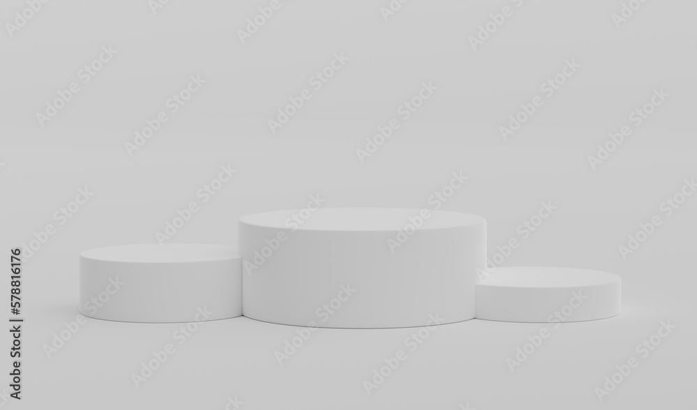 White Geometric Round Podium Platform Studio Scene Stand Gray Grey Background Show Cosmetic Bottle Beauty Products Three Stage Showcase On Pedestal Display Workshop Mockup Realistic 3D Illustration White Geometric Round Podium Platform Studio Scene Stand Gray Grey Background Show Cosmetic Bottle Beauty Products Three Stage Showcase On Pedestal Display Workshop Mockup Realistic 3D Illustration