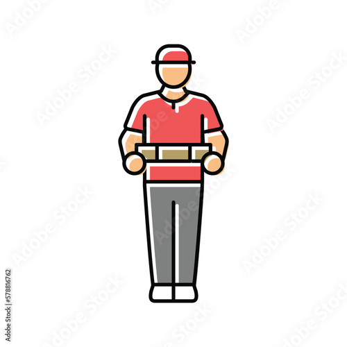 business courier color icon vector illustration