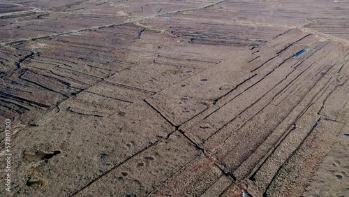 Aerial view of peatbog at Gortahork in County Donegal, Republic of Ireland photo