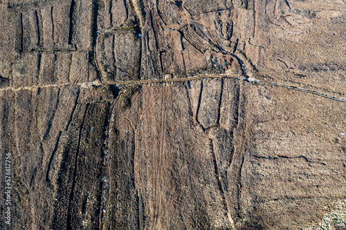 Aerial view of peatbog at Gortahork in County Donegal, Republic of Ireland photo