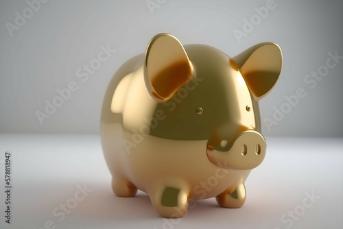 piggy bank and coin on table