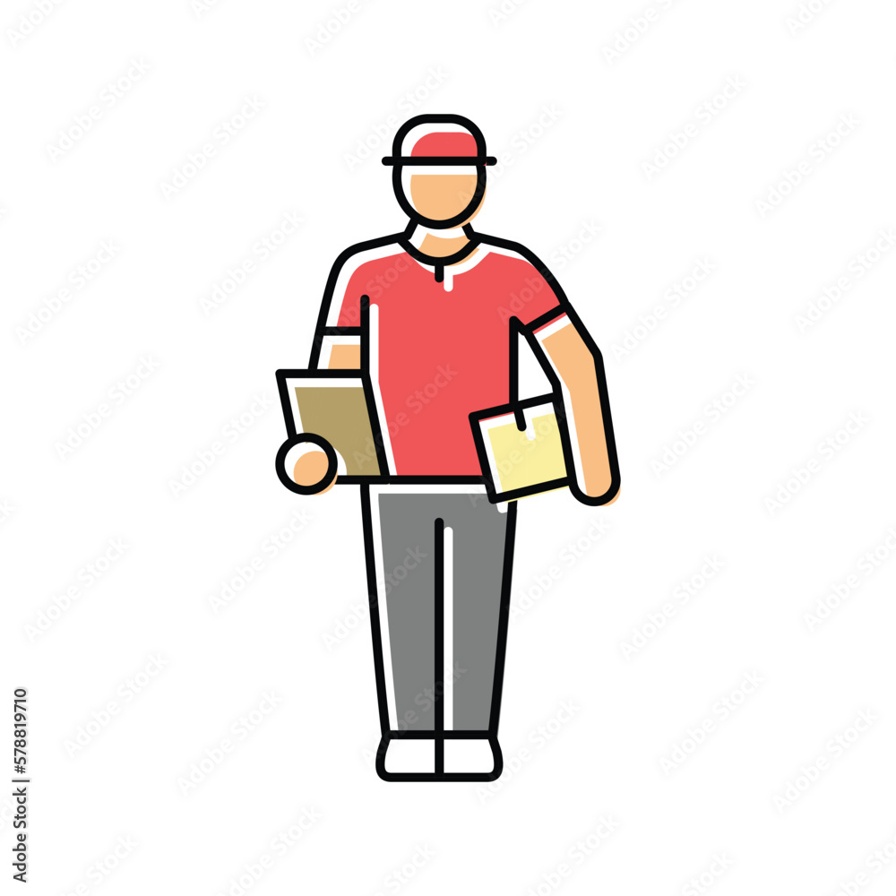 package courier color icon vector illustration