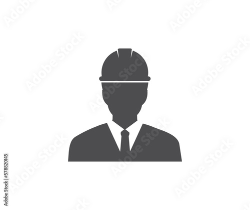 Construction engineer, Construction Worker, Employee, Labour logo design. Business Person Project Manager Architect. Maintenance by technician and construction worker vector design and illustration. 