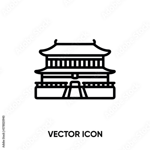 Forbidden city vector icon . Modern, simple flat vector illustration for website or mobile app.China or Chinese architecture symbol, logo illustration. Pixel perfect vector graphics	