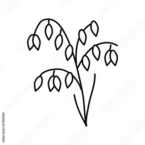 oatmeal plant healthy line icon vector illustration