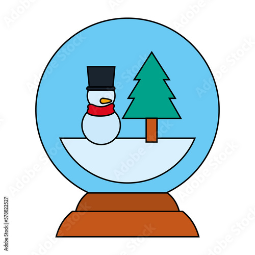 png icon of a snowball inside a Christmas snowman with transparent background