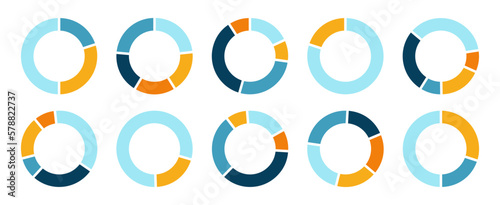 Tableau sur toile Infographic with circle donut charts