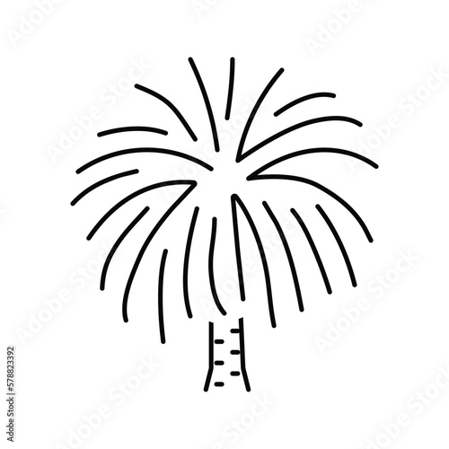 canary island date palm line icon vector illustration