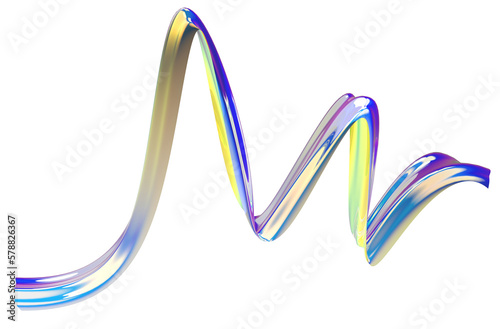 individual colored ribbon on transparent background