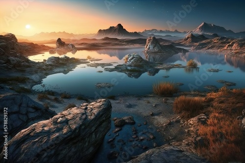 sunrise over the lake