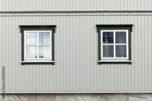 Cottage in Norway. Small Norwegian village. Traditional norwegian architecture. 