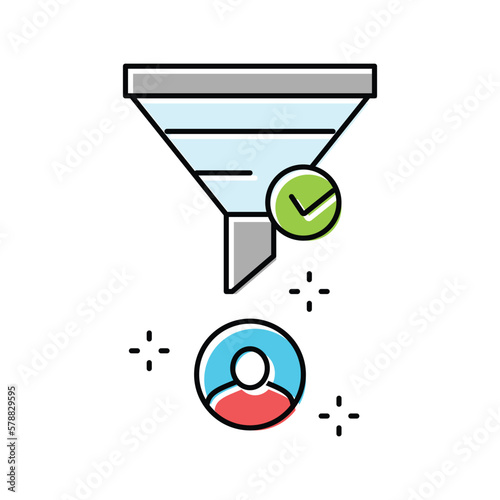 highly qualified lead color icon vector illustration