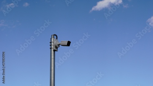 pole security camera against the sky