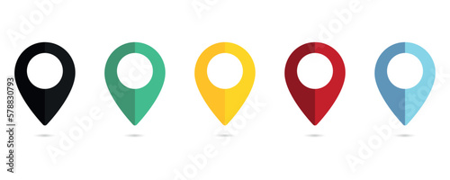 Pin map location icons. Location map set. Vector illustration. Map pin flat icon vector design. Map pin place marker