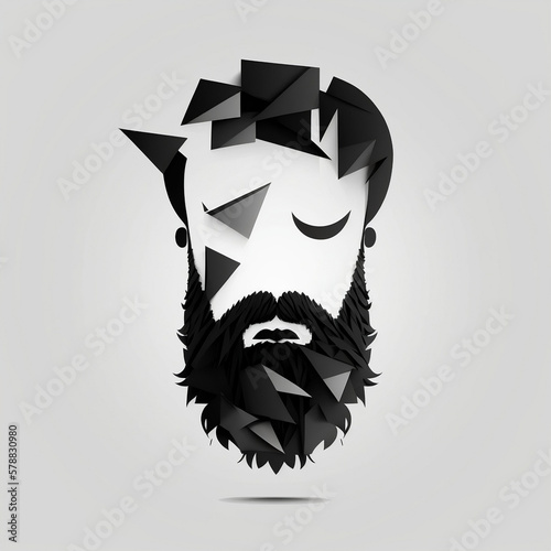 Geometric Portrait of Bearded Man photo