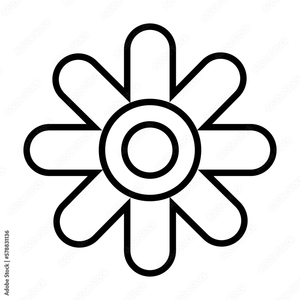 PNG image icon of flowers in lines with transparent background