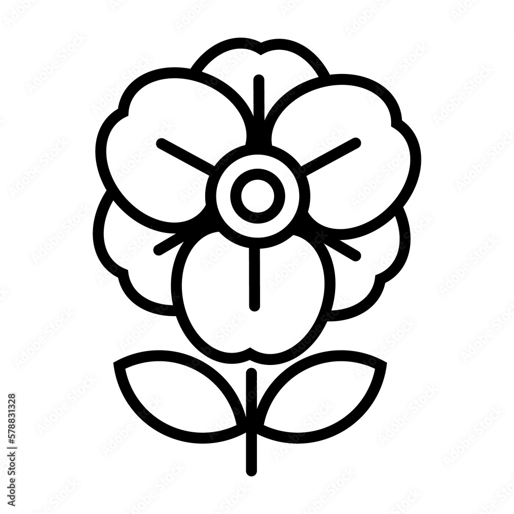 PNG image icon of flowers in lines with transparent background PNG image icon of flowers in lines with transparent background