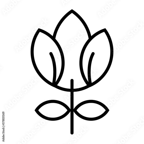 PNG image icon of flowers in lines with transparent background
