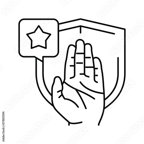 be honest and trustworthy line icon vector illustration