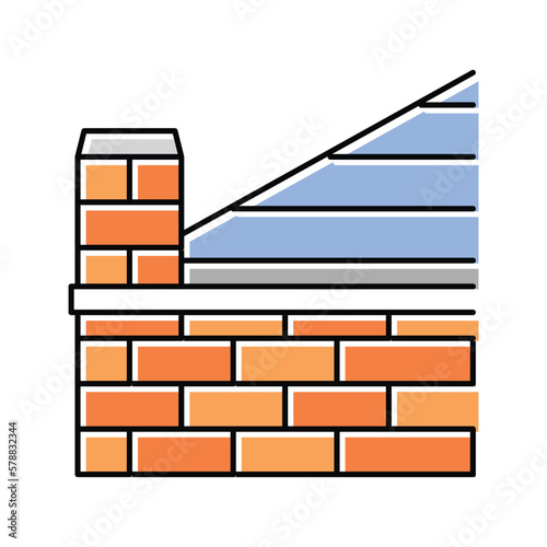 parapet building house color icon vector illustration