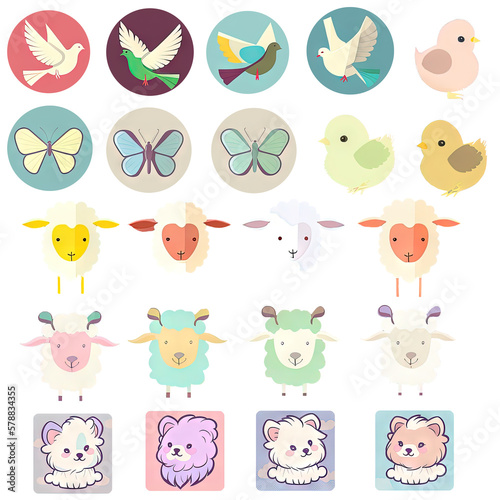 Easter Animals Pack Icon Graphic v1