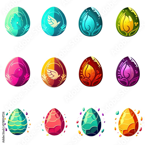 Easter Eggs Pack Icon Graphic v5