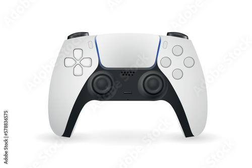 White gamepad isolated on white background. EPS10 vector illustration with simple gradients.