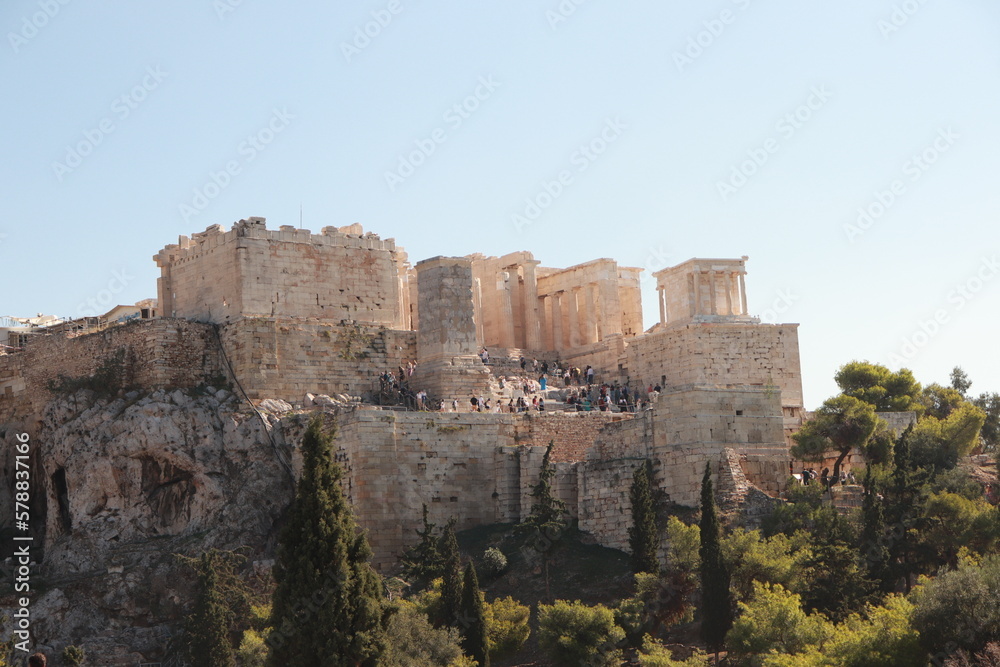 Acropolis in Greece seen in the daytime