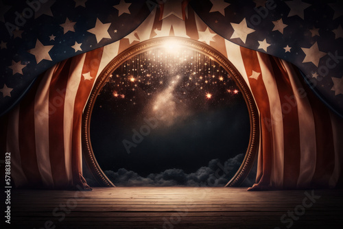 Colorful Labor day with USA flag. Illustration AI Generative