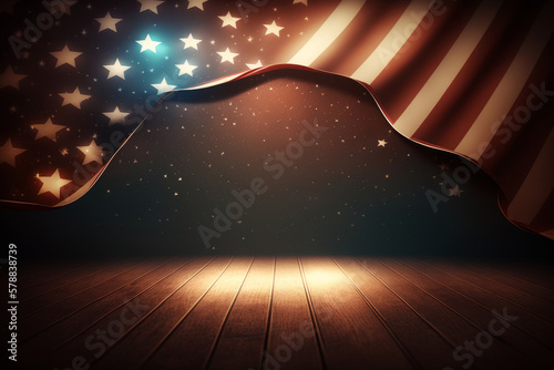 Colorful Labor day with USA flag. Illustration AI Generative