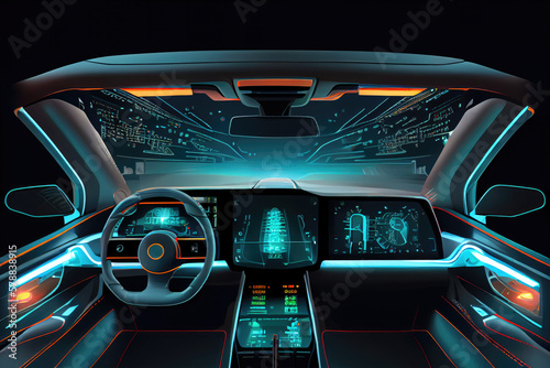 The interior of a new energy vehicle.