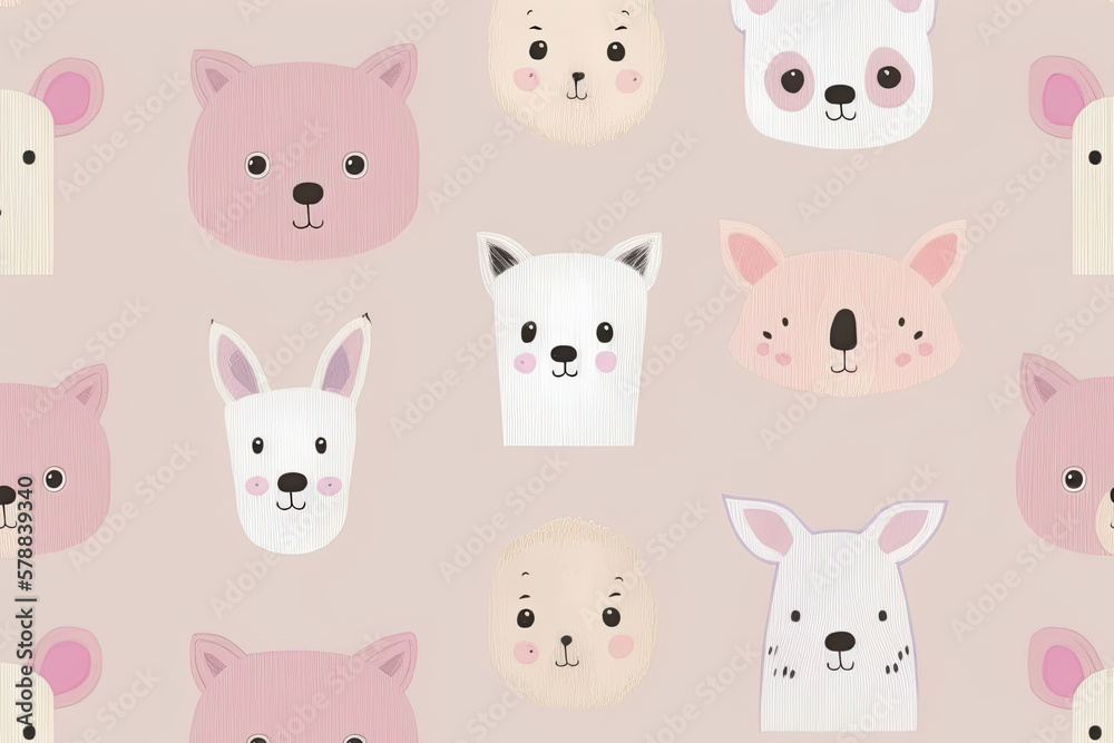 wallpaper for the nursery, abstract animals