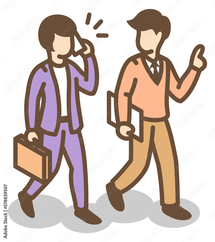 People walking and talking. Isometric team office workers People walking and talking. Isometric team office workers