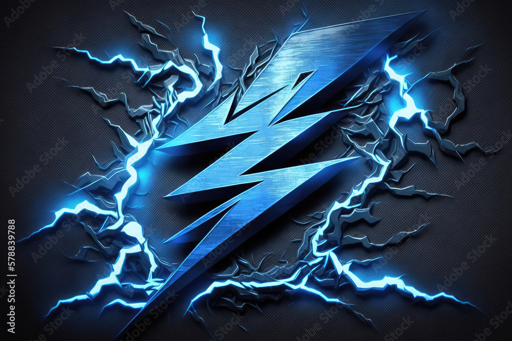 custom made wallpaper toronto digitalbeautiful logo in lightning shape, small lightnings surround a big blue lightning bolt